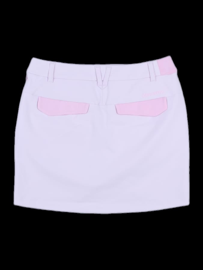 연핑크 솔리드 미니 스커트