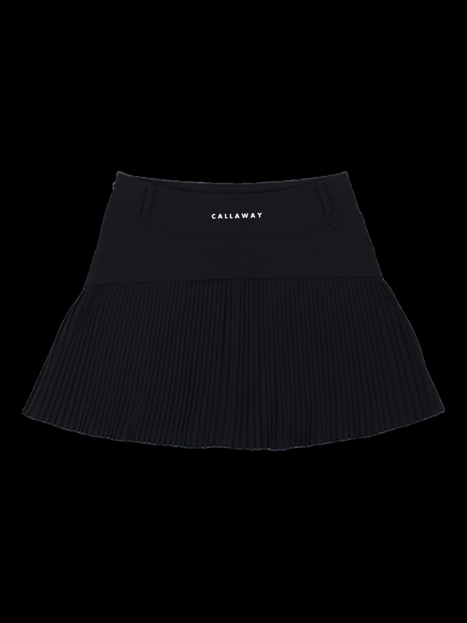 블랙 사이드 플리츠 큐로트 스커트