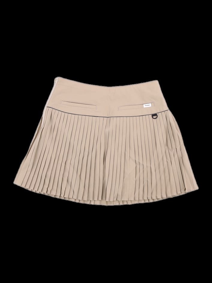 베이지 풀 플리츠 큐롯 스커트