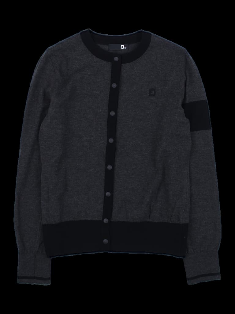 차콜 앤 블랙 라운드넥 카디건