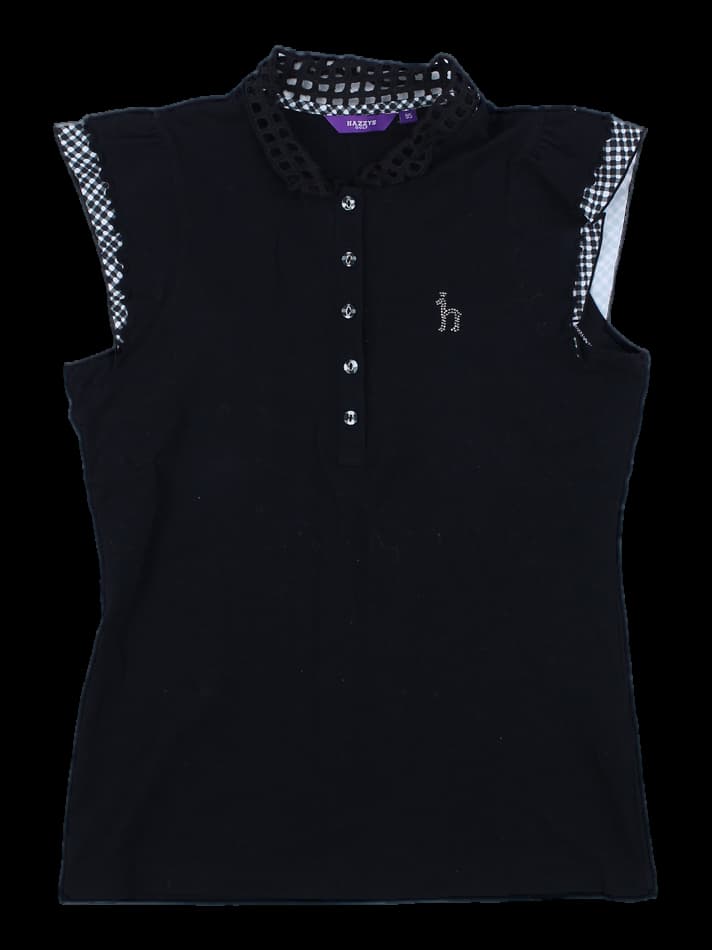 블랙 민소매 카라티