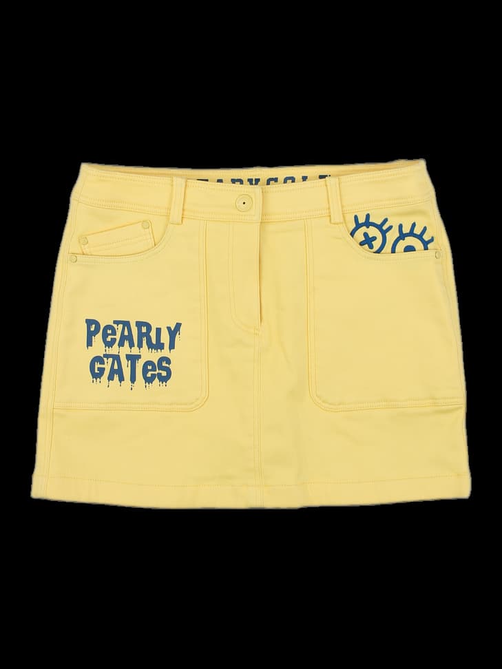 파리게이츠 옐로우 그래픽 미니 스커트