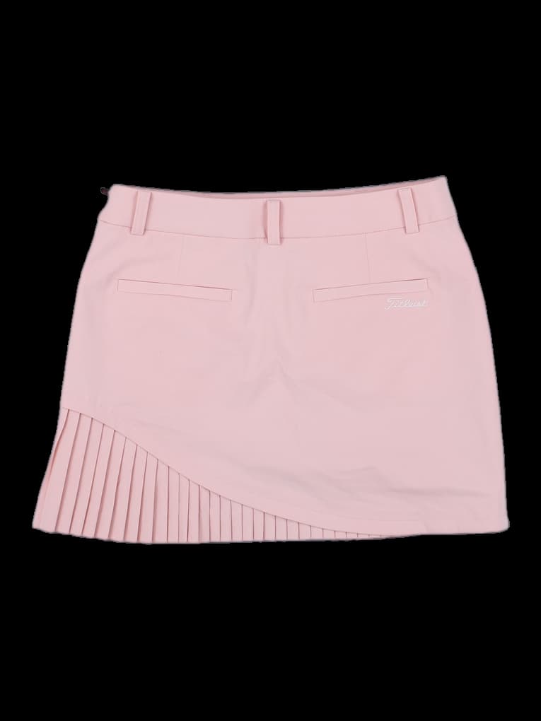 여성 핑크 언발란스 플리츠 골프 스커트