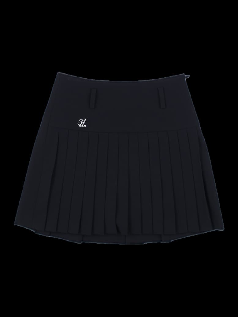 블랙 플리츠 미니 스커트