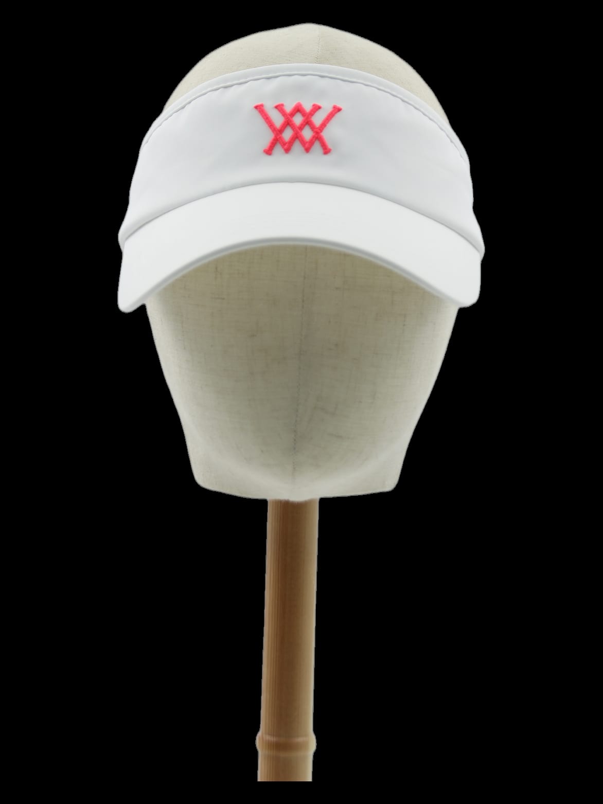 화이트 핑크 로고 자수 썬바이저