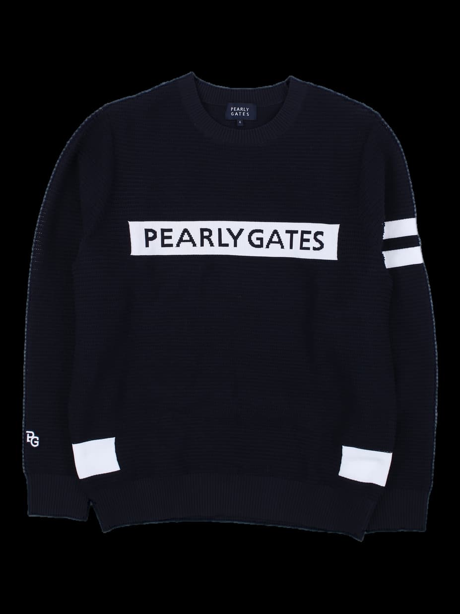 파리게이츠 로고 배색 니트 스웨터