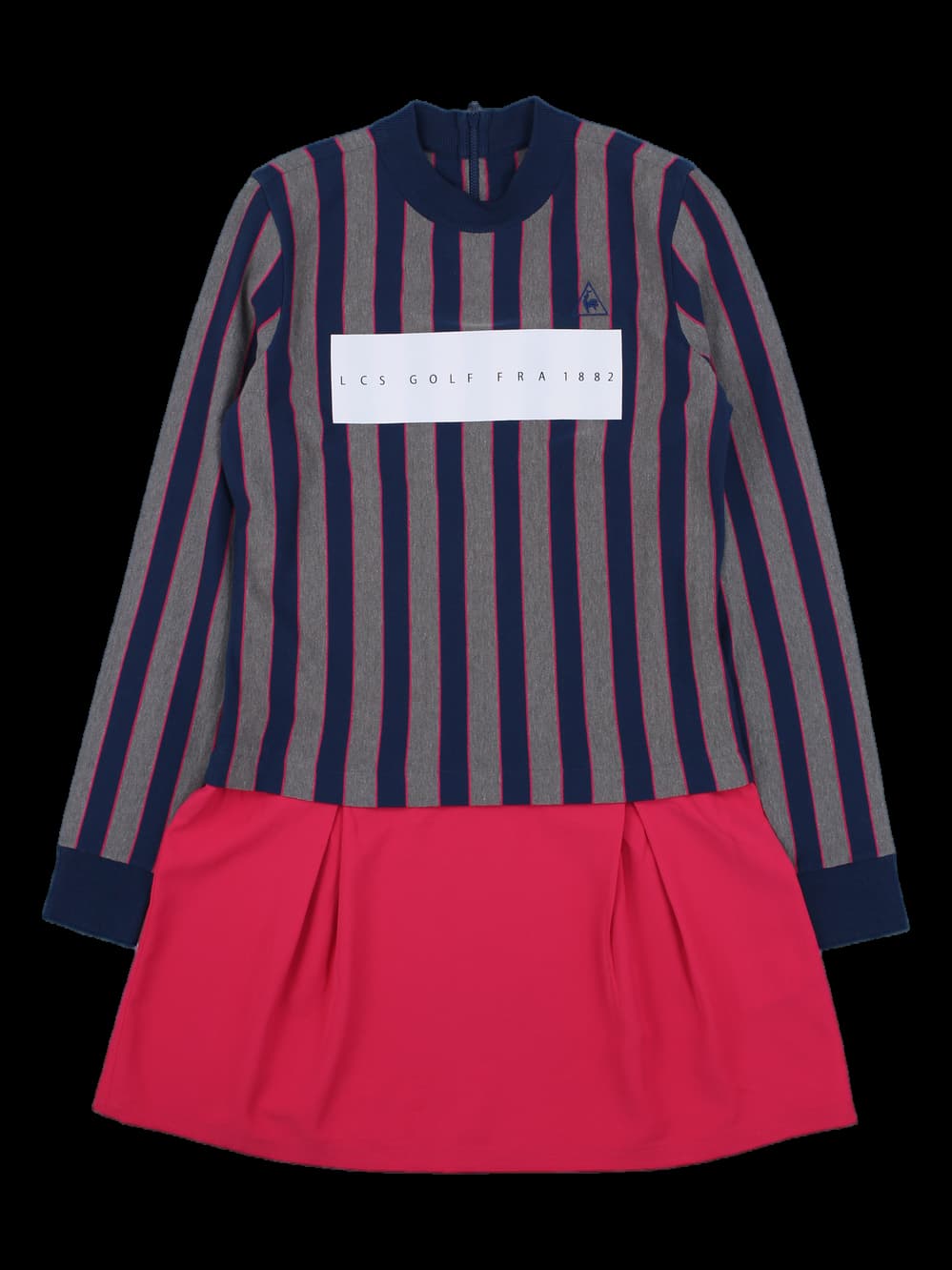 여성 스트라이프 배색 긴팔 원피스