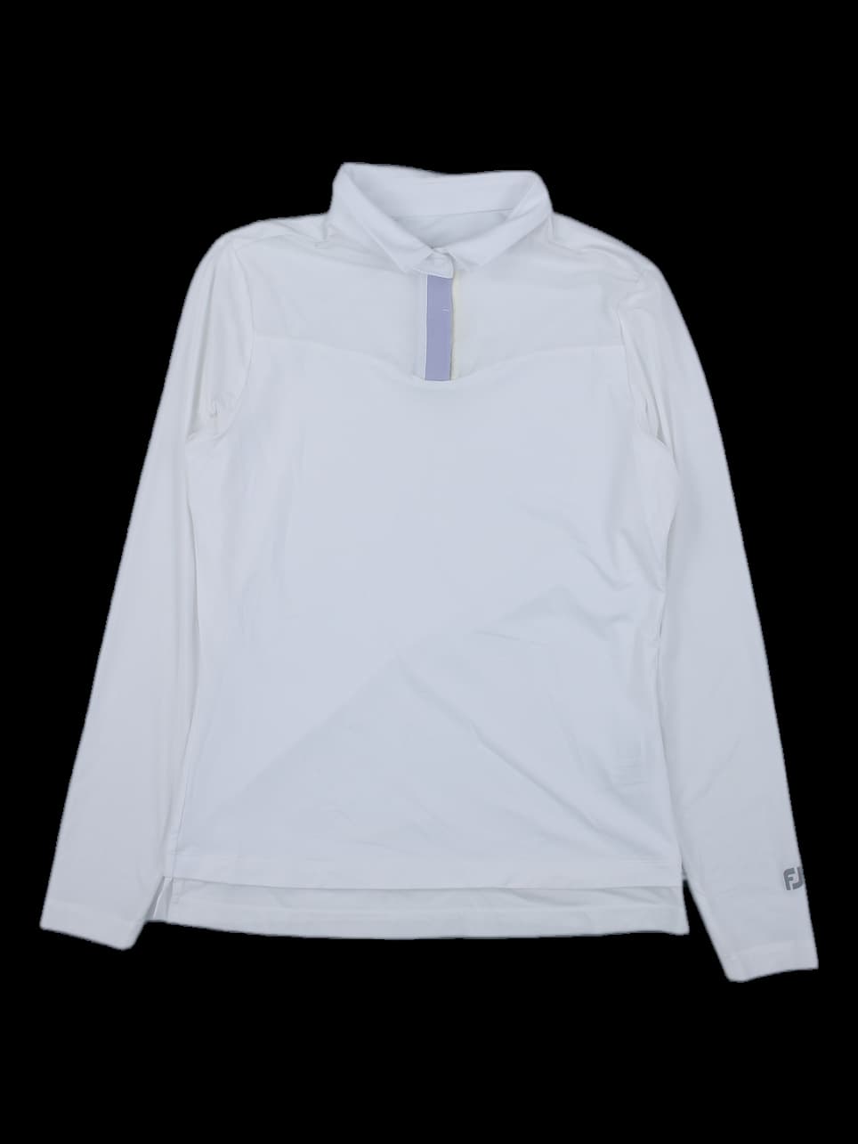 화이트 긴팔 카라 티셔츠