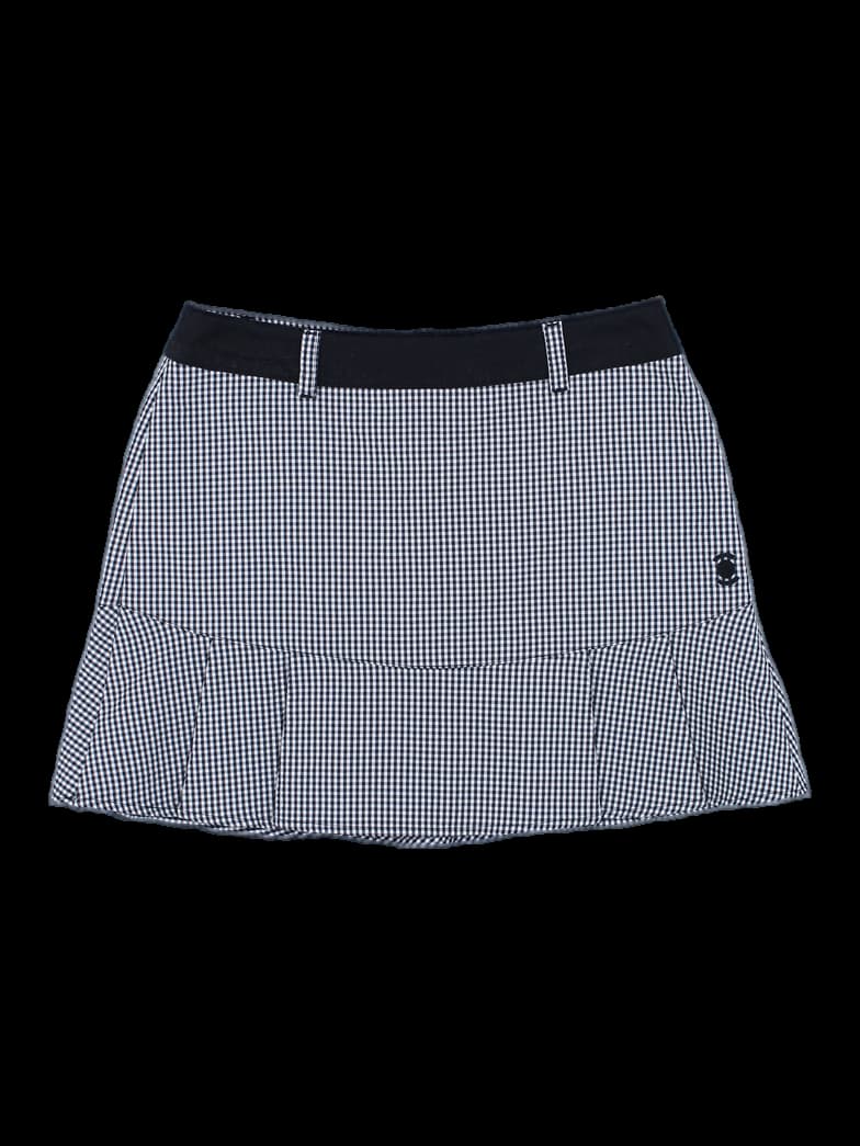 블랙 앤 화이트 깅엄 체크 플리츠 스커트