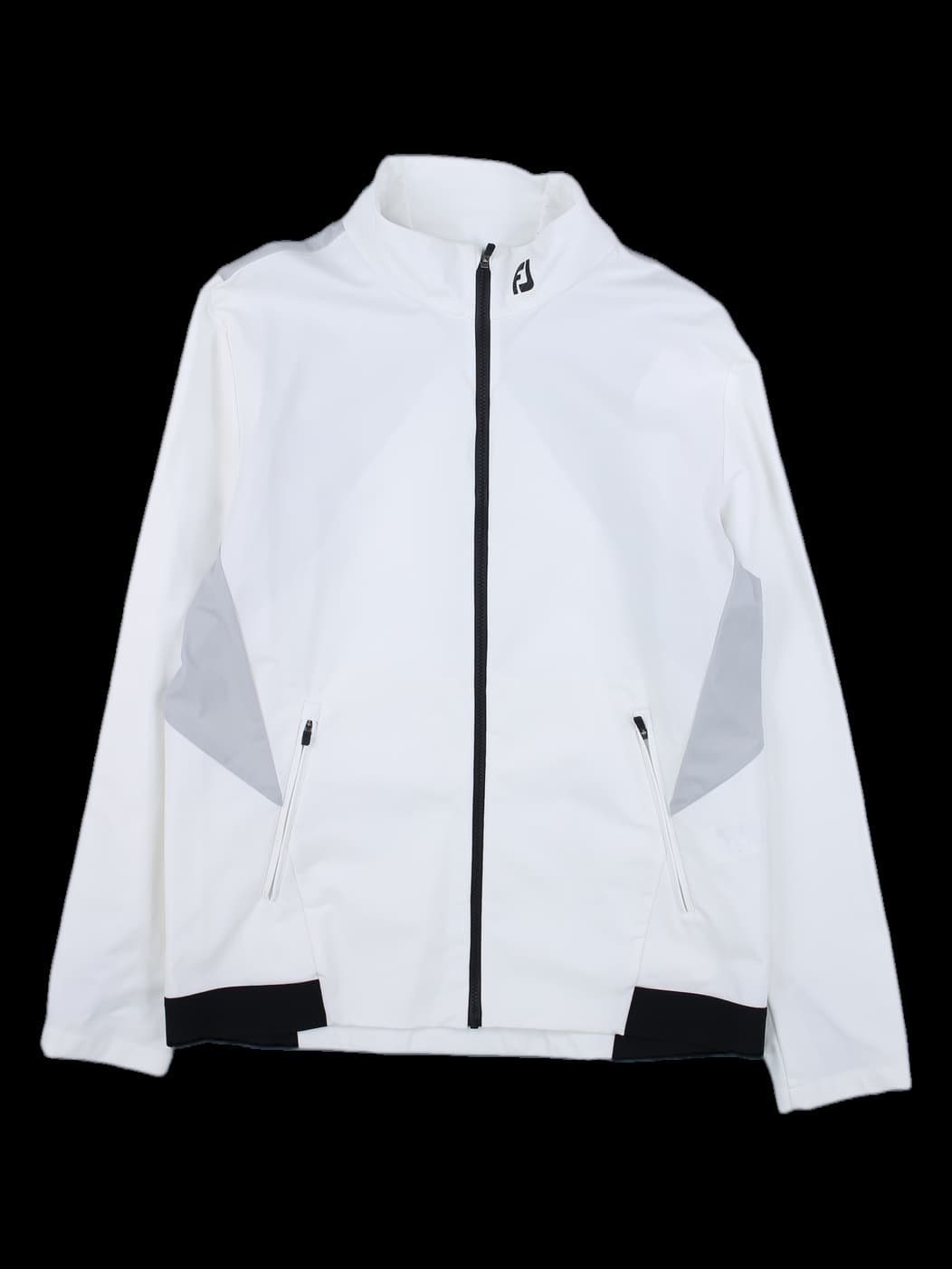 화이트 컬러블록 바람막이 자켓