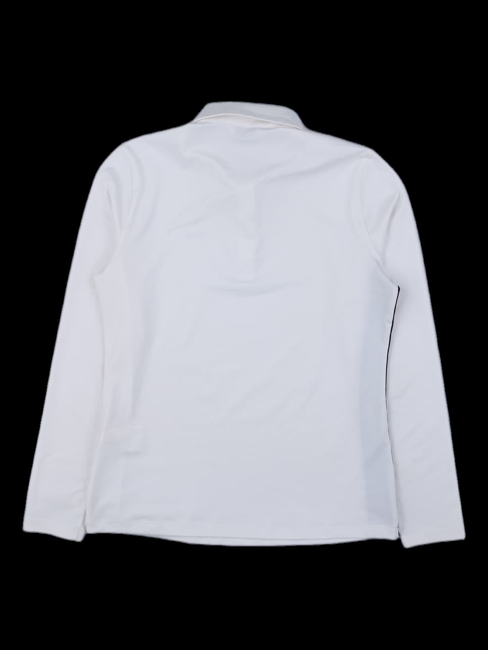 핑 화이트 롱슬리브 카라 티셔츠