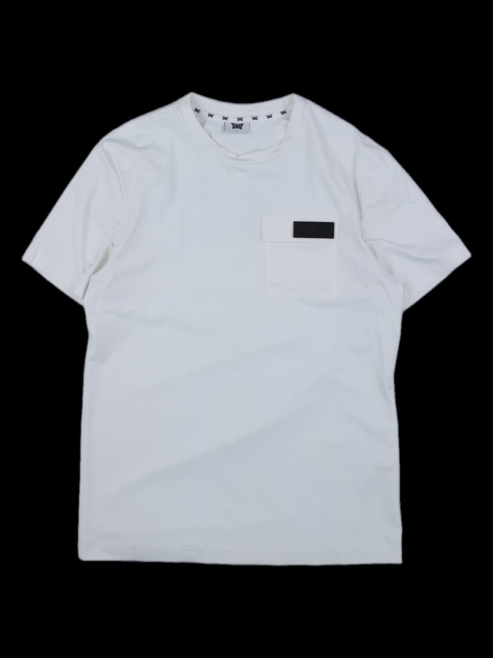 PXG 남성 화이트 빅 로고 반팔 티셔츠
