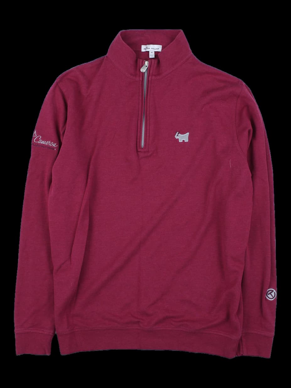 피터 밀러 버건디 하프 집업 긴팔 티셔츠