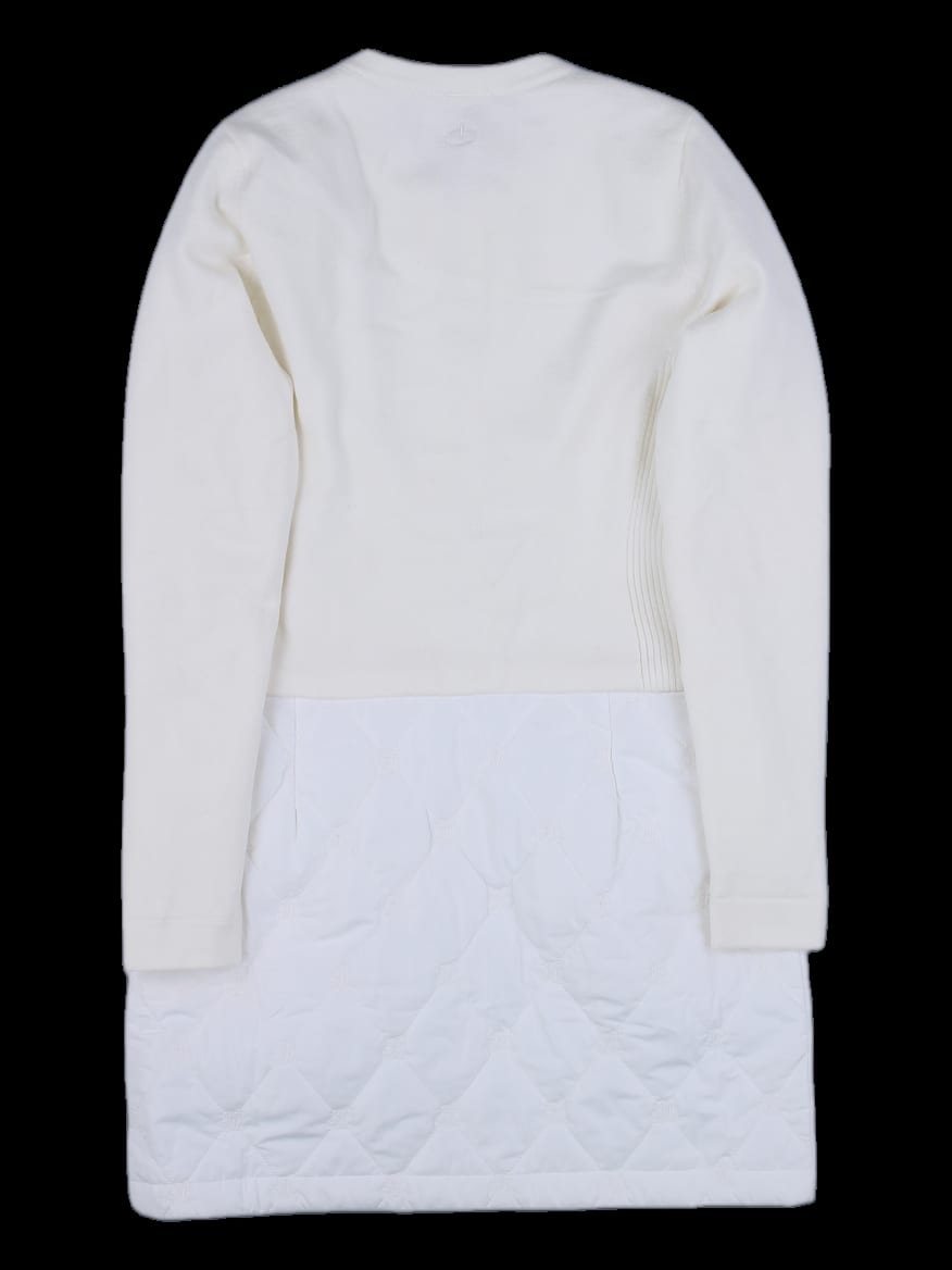 아이보리 퀼팅 하이브리드 니트 원피스