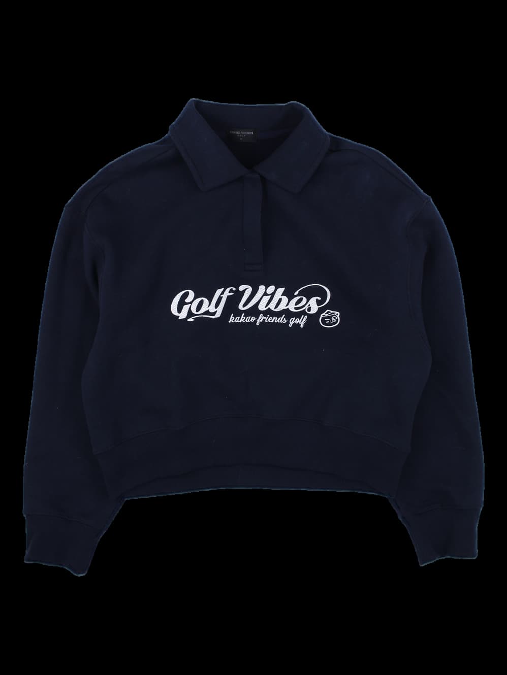 카카오프렌즈골프 네이비 크롭 카라 맨투맨