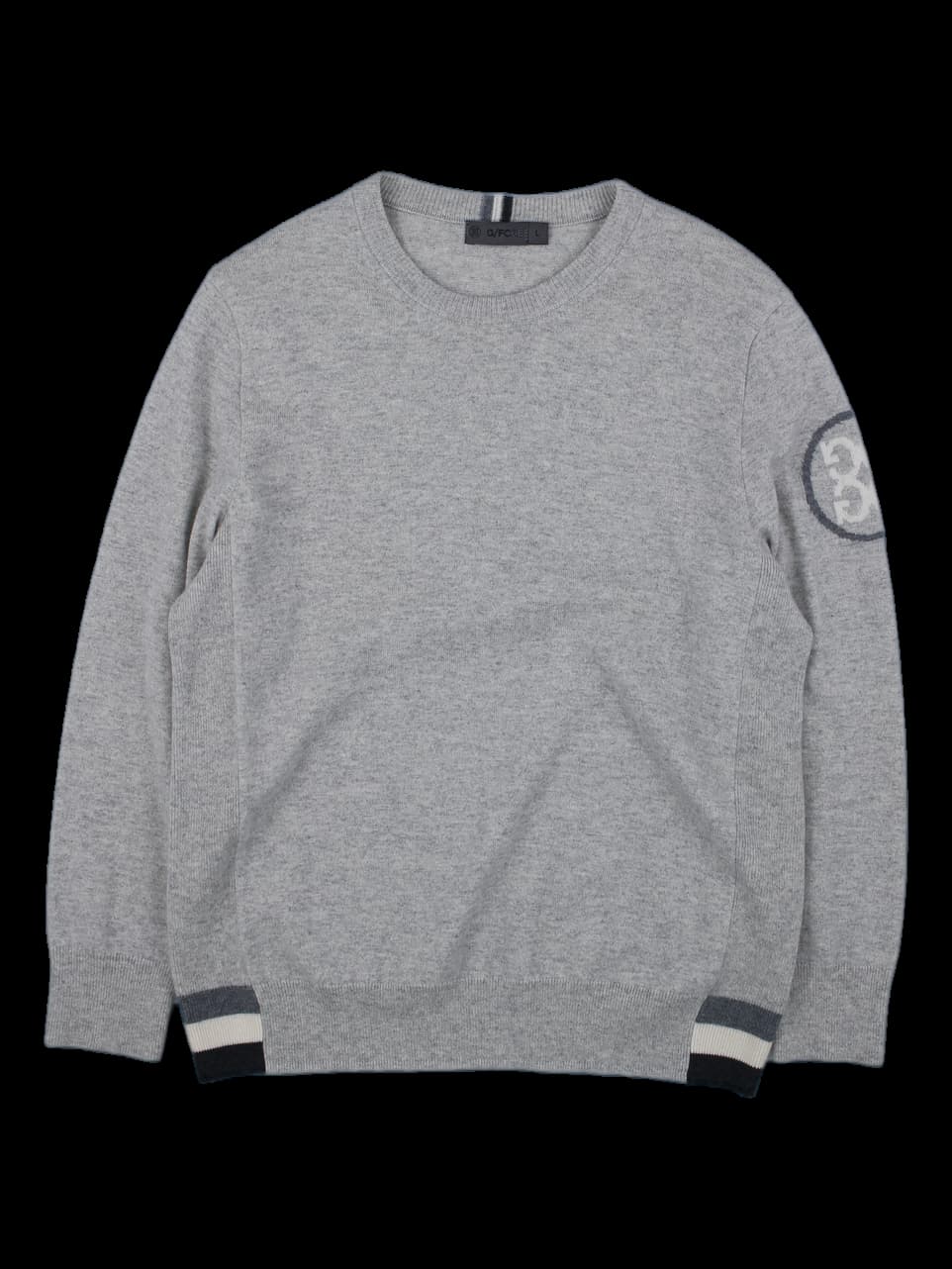 그레이 배색 니트 스웨터