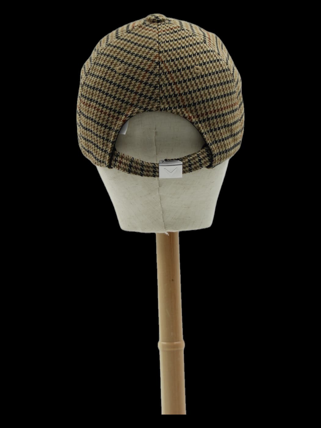 체크 볼캡 베이지