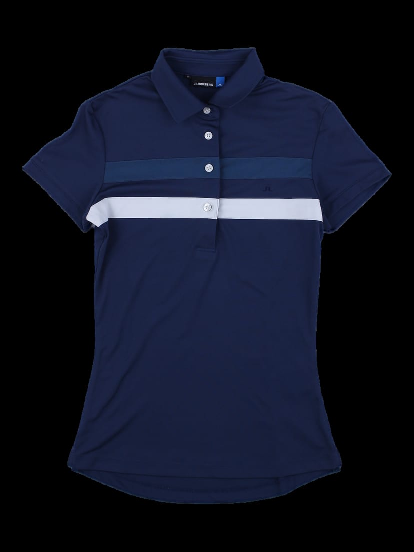 네이비 가슴 배색 반팔 카라 티셔츠