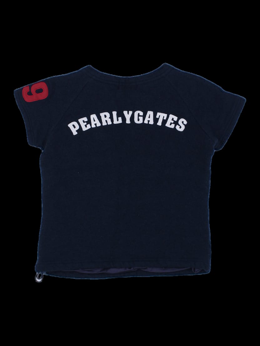네이비 로고 패치 반팔 플리스 티셔츠