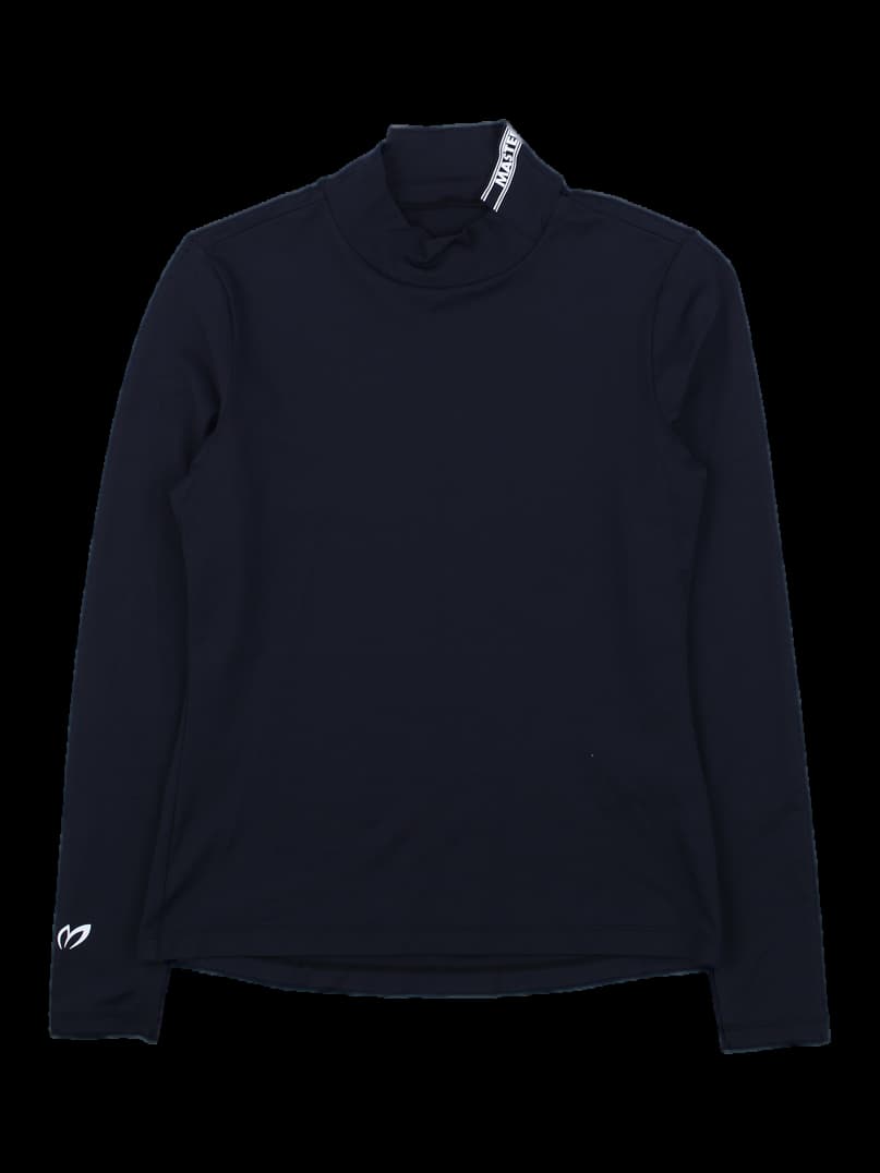 블랙 모크넥 롱슬리브 티셔츠