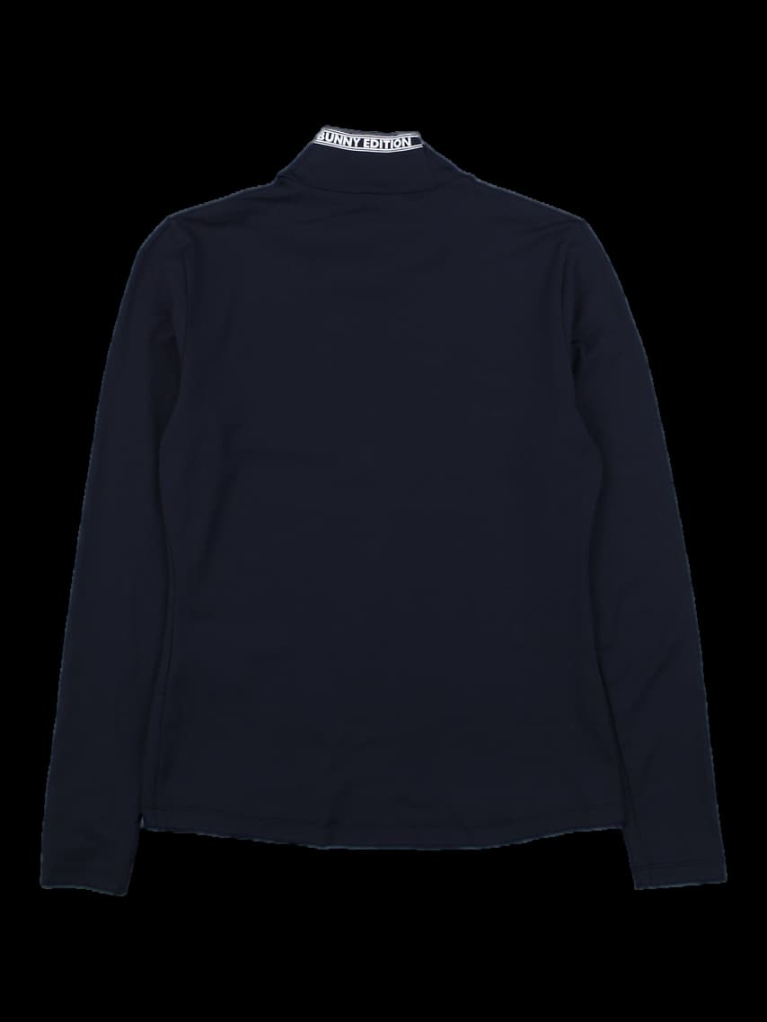 블랙 모크넥 롱슬리브 티셔츠