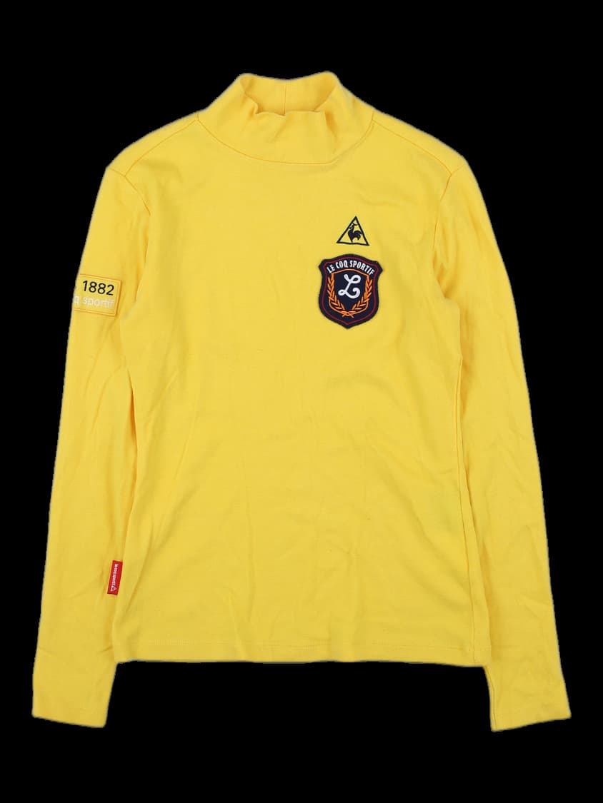 옐로우 하이넥 로고 와펜 긴팔티