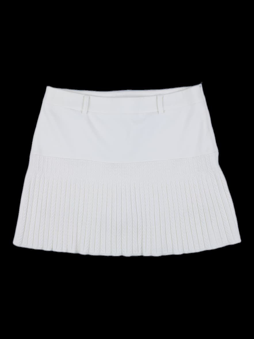 여성 아이보리 니트 플리츠 스커트