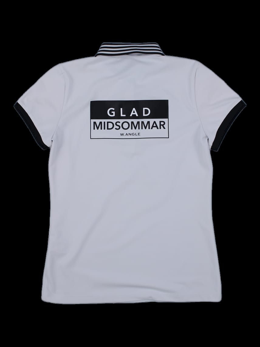 와이드앵글 여성 배색 칼라 반팔 폴로 티셔츠 (MID SOMMAR)
