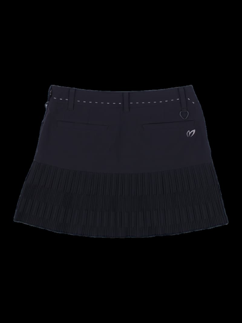 블랙 플리츠 골프 스커트