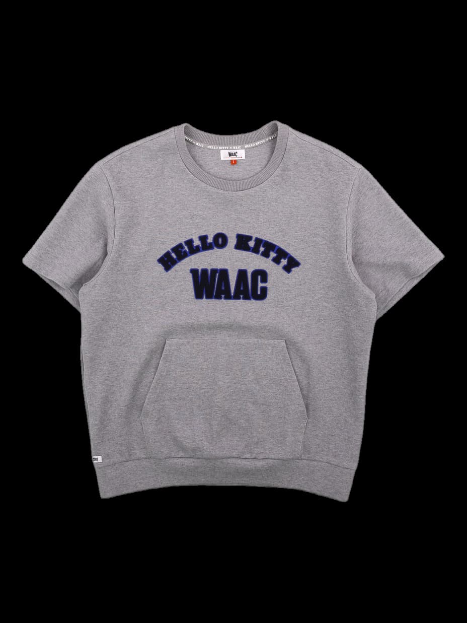 그레이 레터링 프린트 반팔 맨투맨