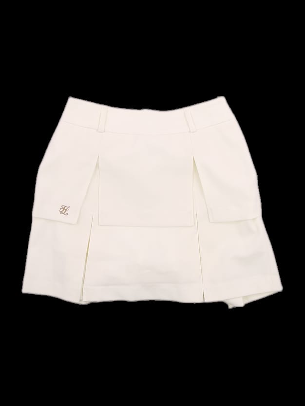 아이보리 플리츠 큐롯 스커트