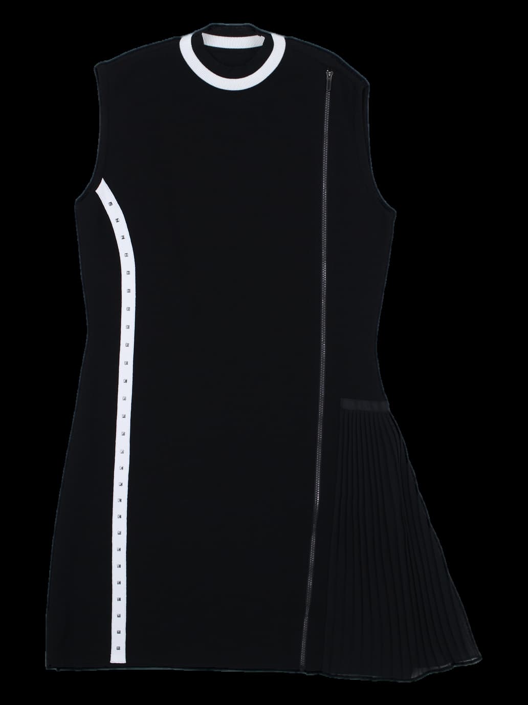 블랙 민소매 배색 원피스