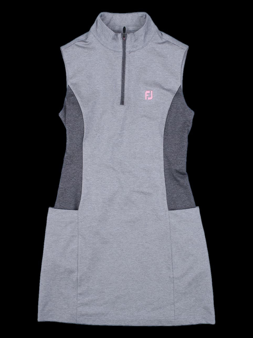 여성 그레이 배색 하프집 원피스