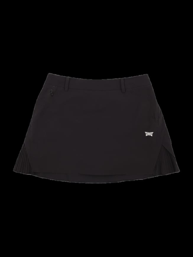 블랙 사이드 플리츠 포인트 골프 스커트