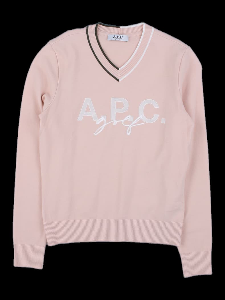 APC 골프 로고 브이넥 니트