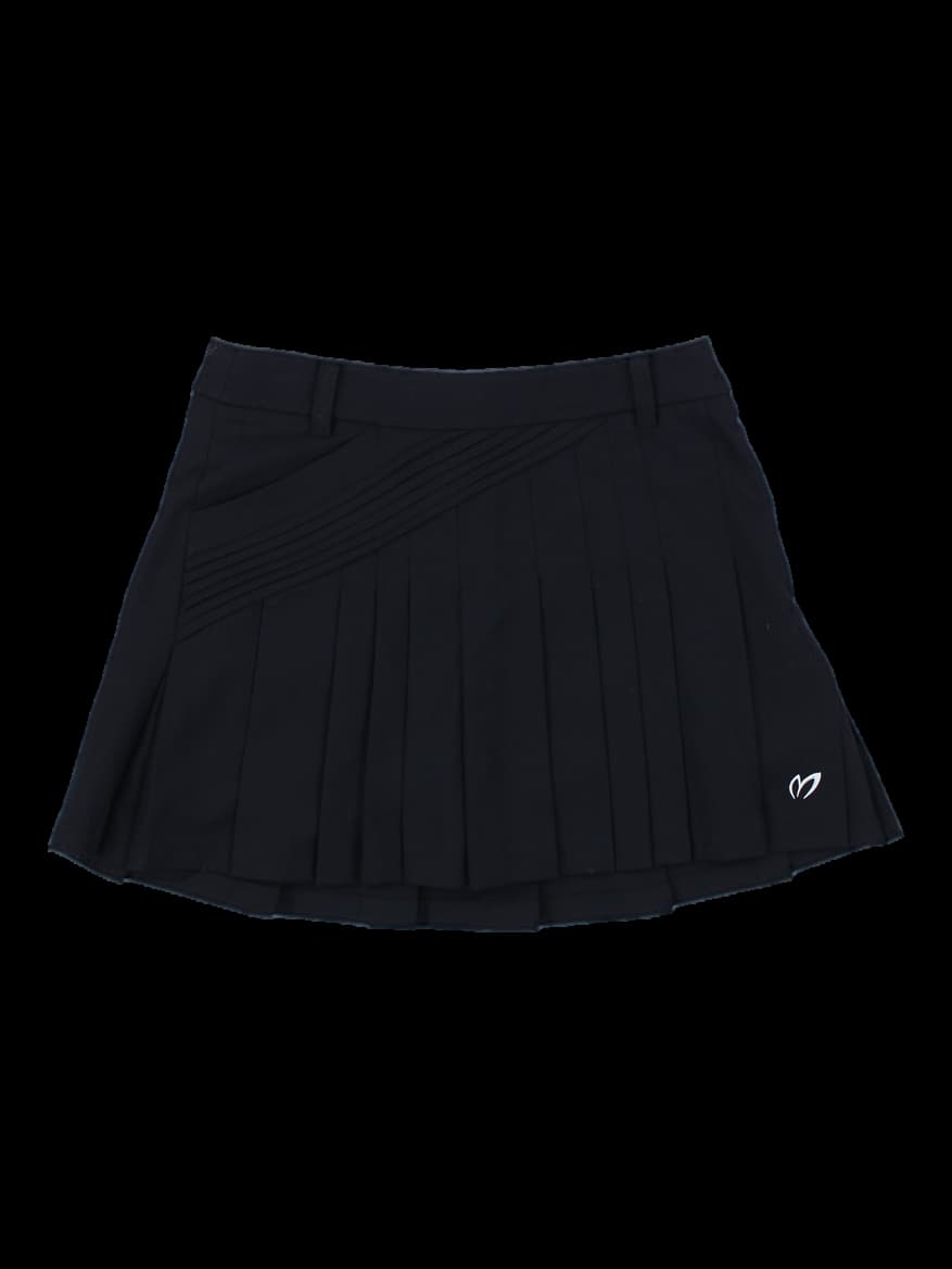 블랙 플리츠 골프 스커트