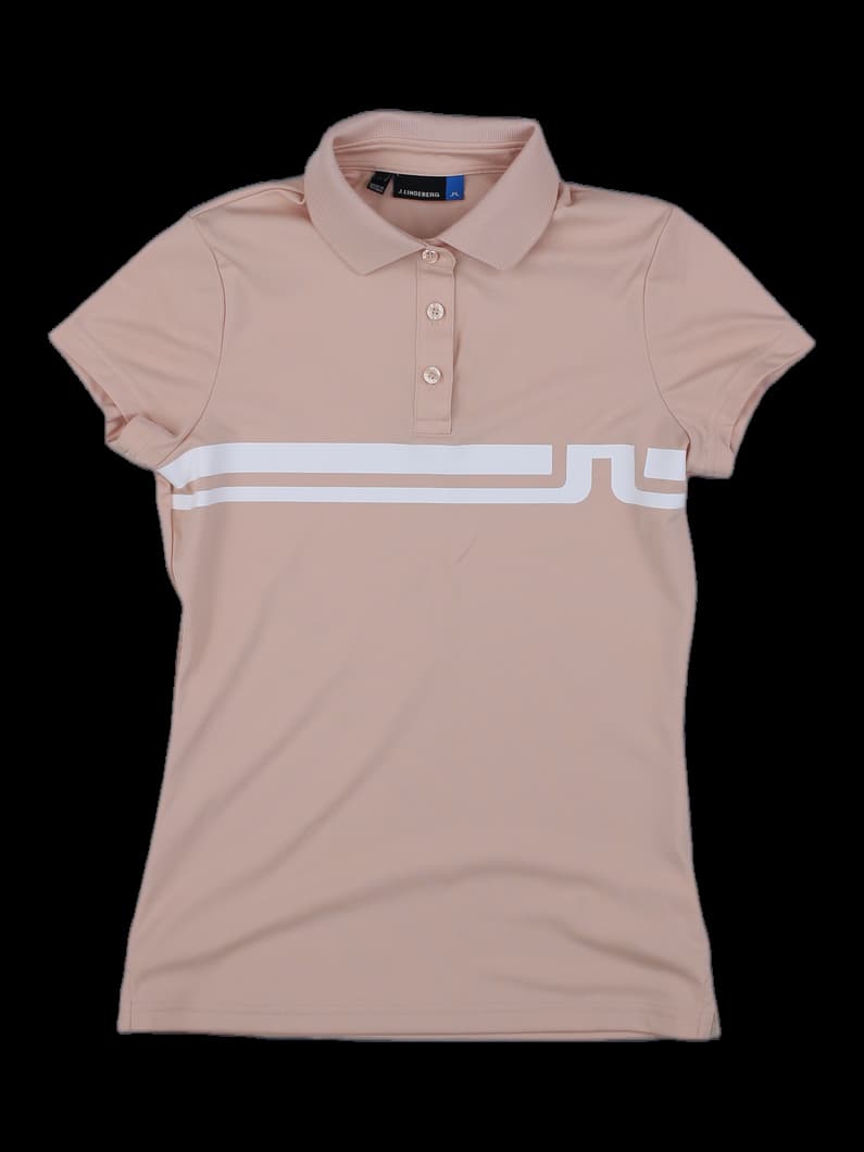 제이린드버그 여성 로고 포인트 반팔 카라티 BEIGE