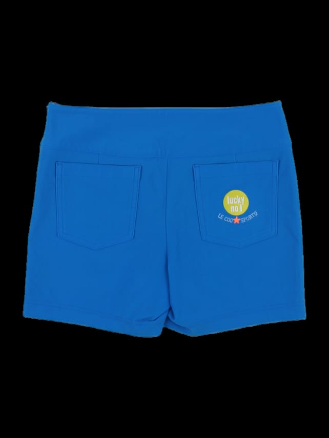 블루 솔리드 심리스 포켓 반바지