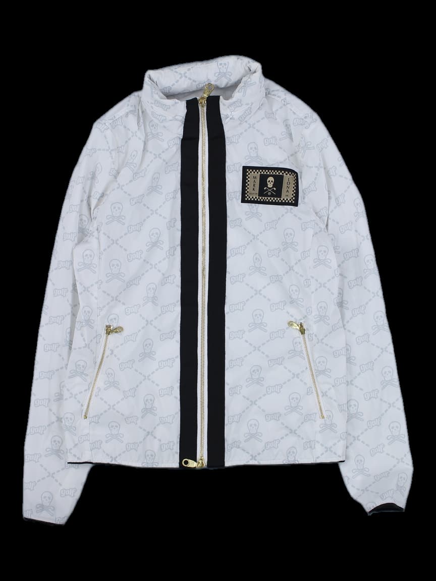 화이트 스컬 패턴 바람막이 자켓
