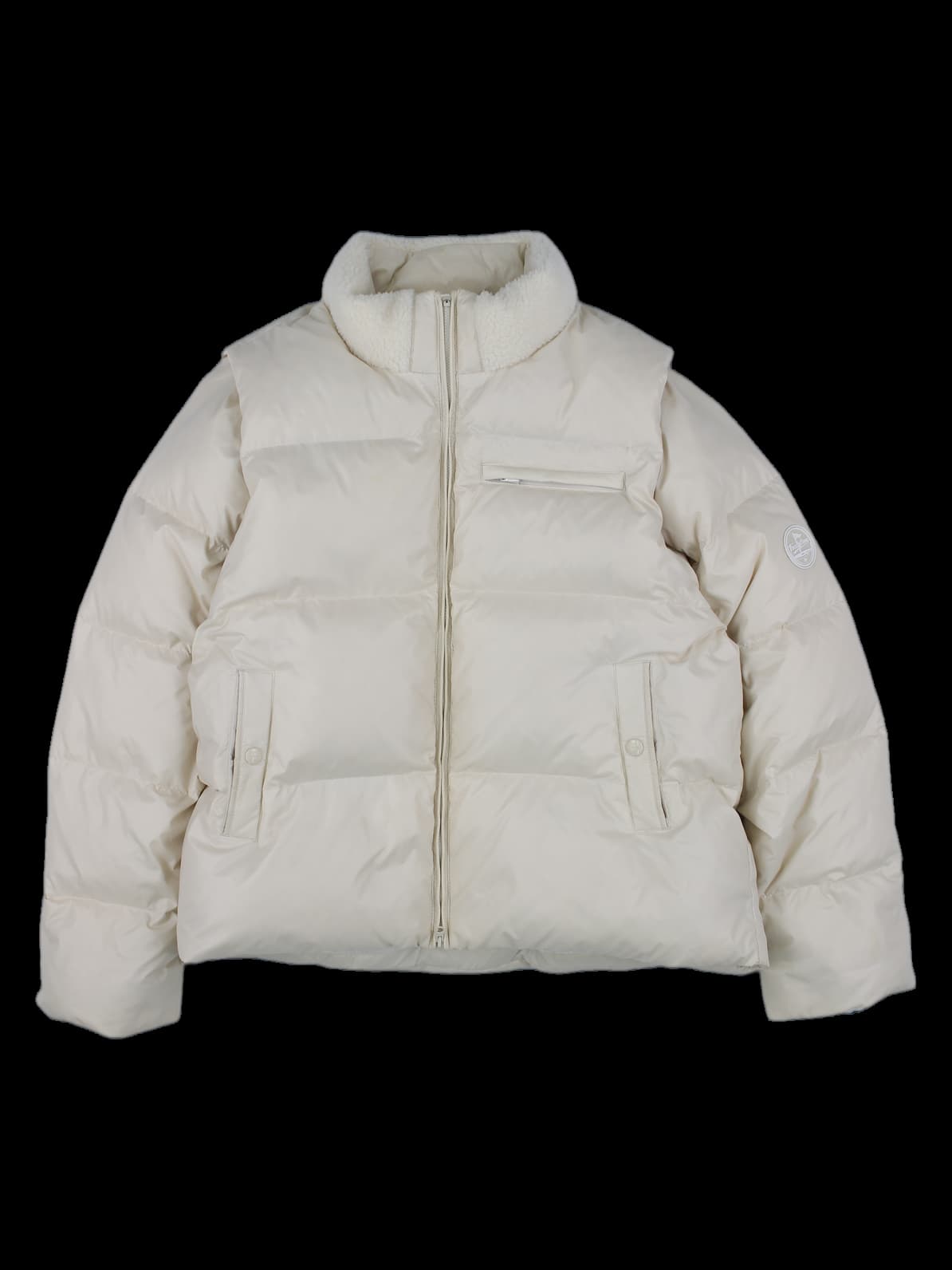 아이보리 푸퍼 패딩 자켓 (소매 탈부착형)