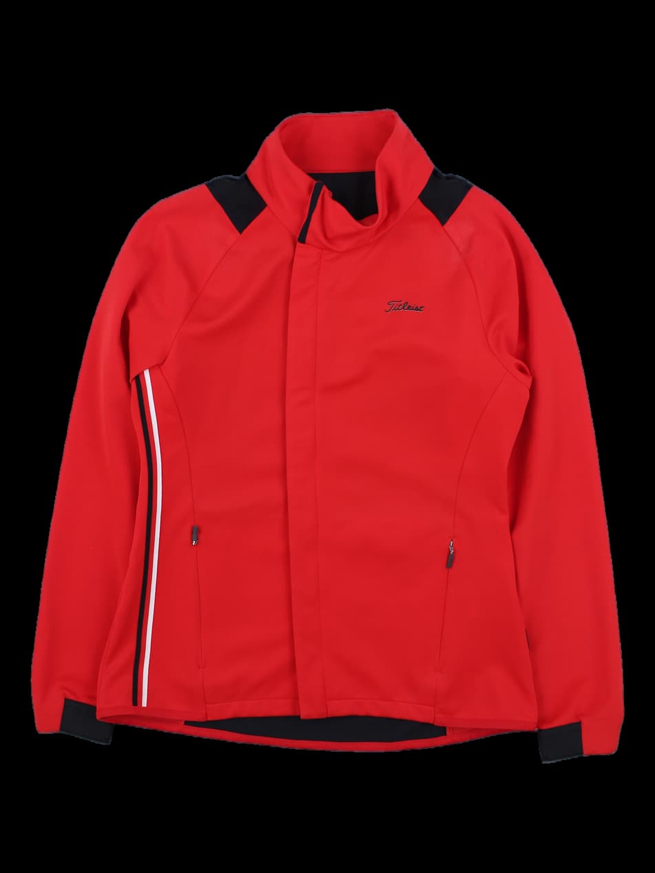 타이틀리스트 레드&블랙 배색 짚업 자켓