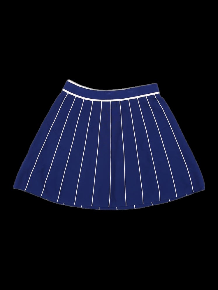 블루 세로 스트라이프 니트 스커트