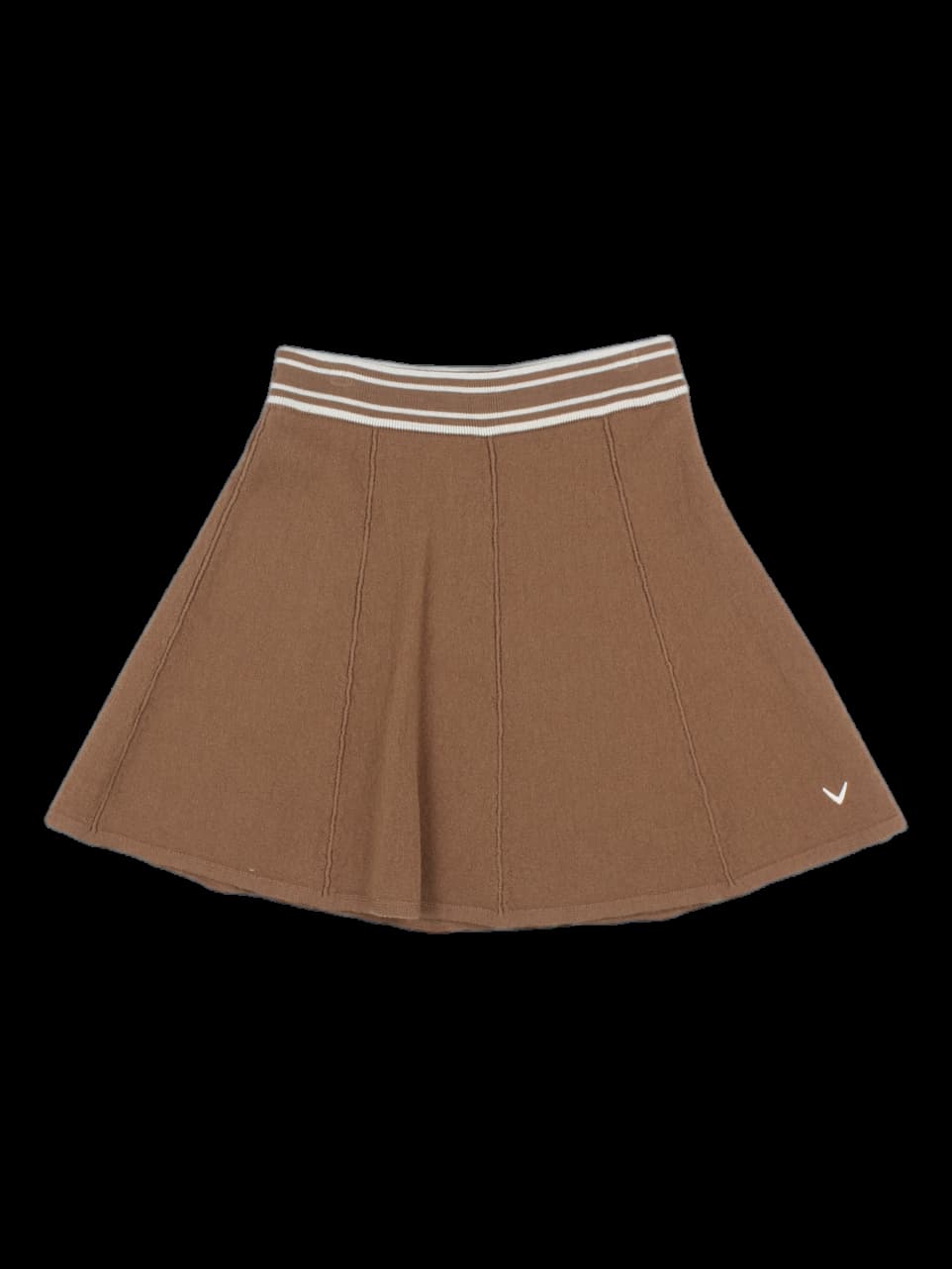 브라운 니트 플레어 스커트