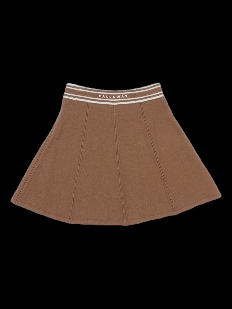 브라운 니트 플레어 스커트