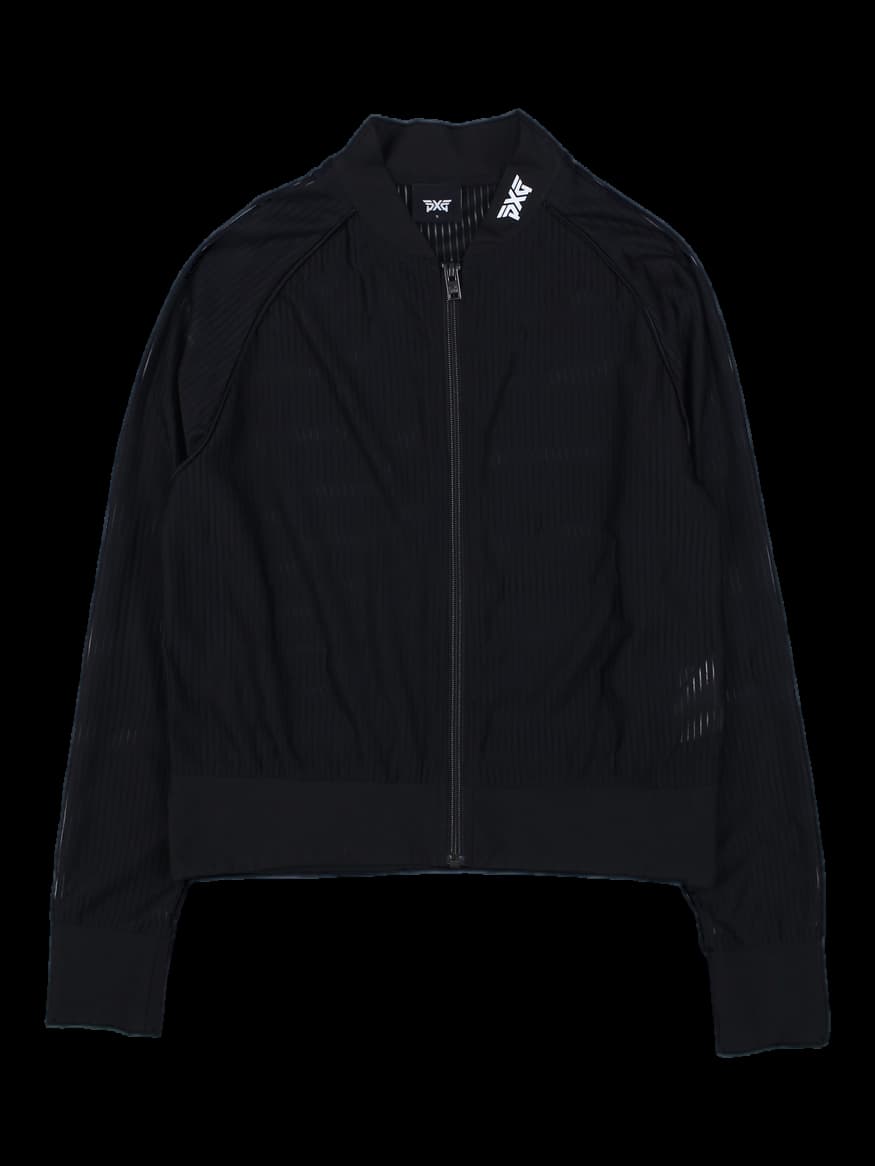 블랙 메쉬 집업 점퍼