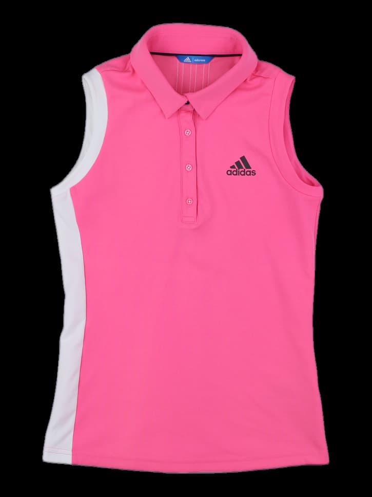 아디다스 핑크 민소매 카라티