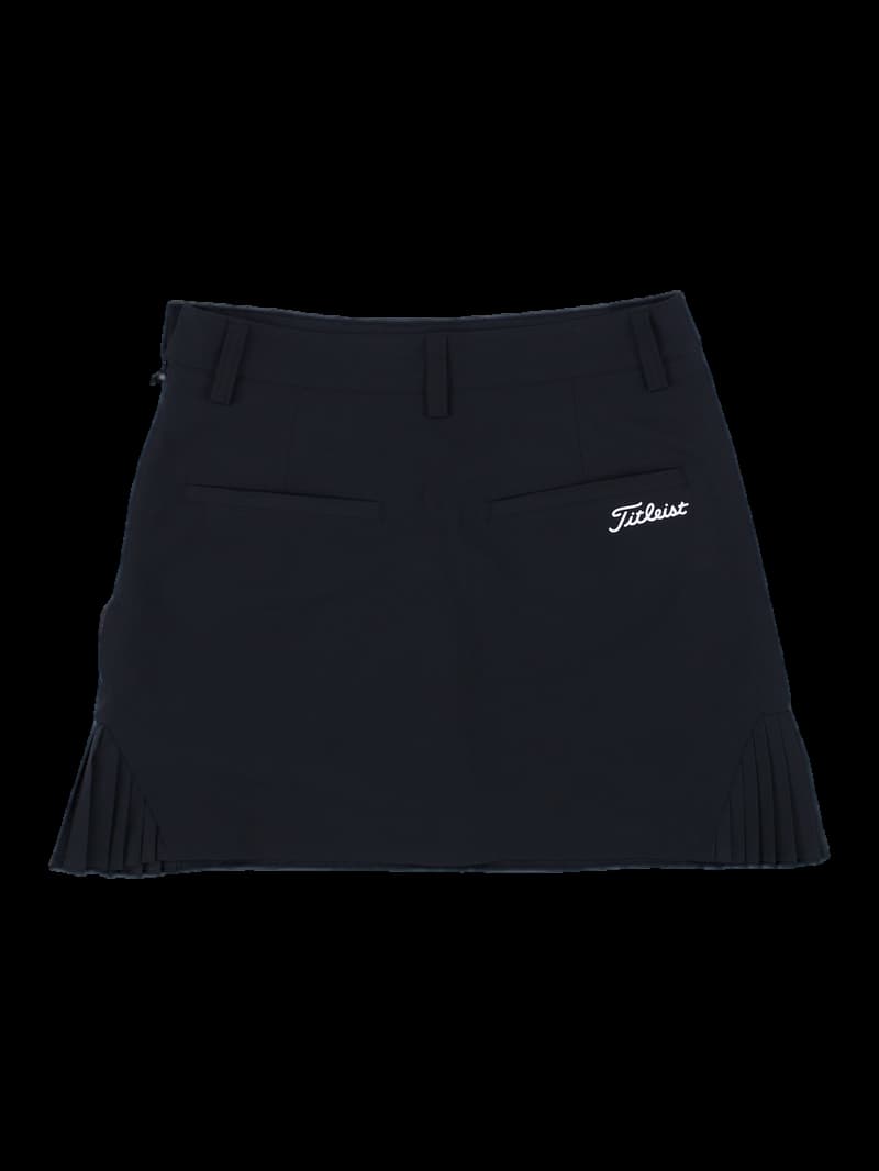 블랙 배색 포인트 플리츠 미니 스커트