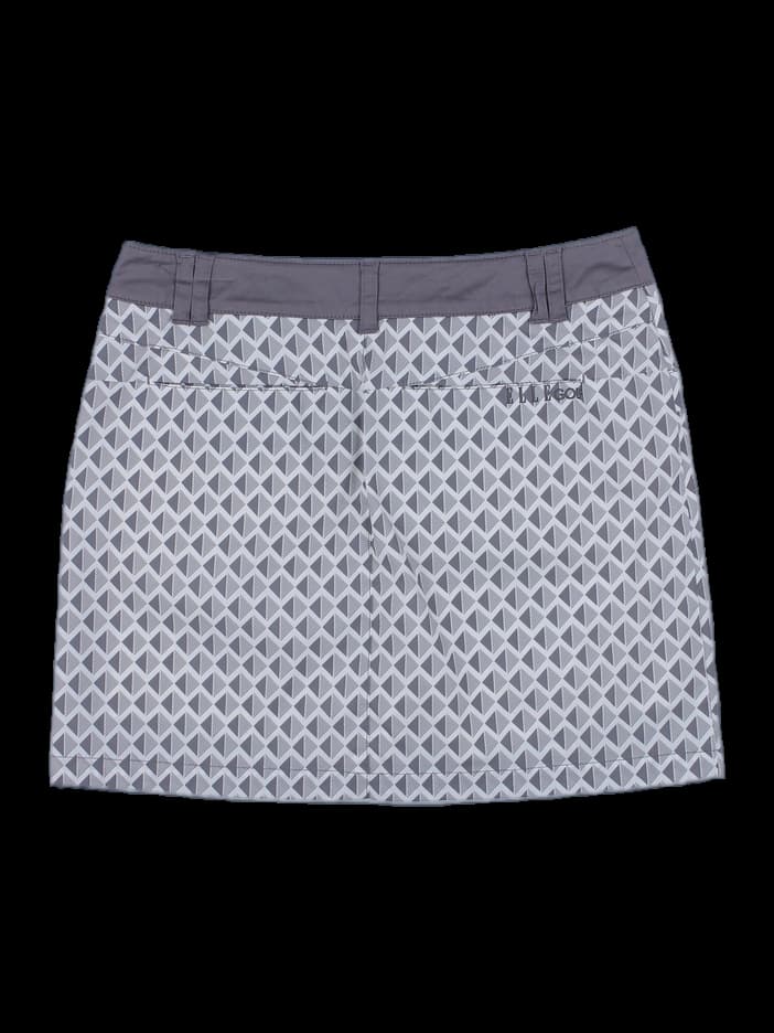 그레이 기하학 패턴 미니 스커트