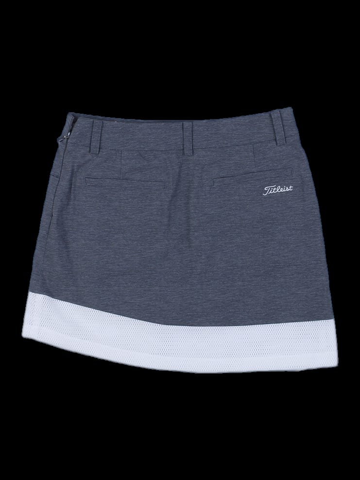 그레이 배색 메쉬 큐롯 스커트