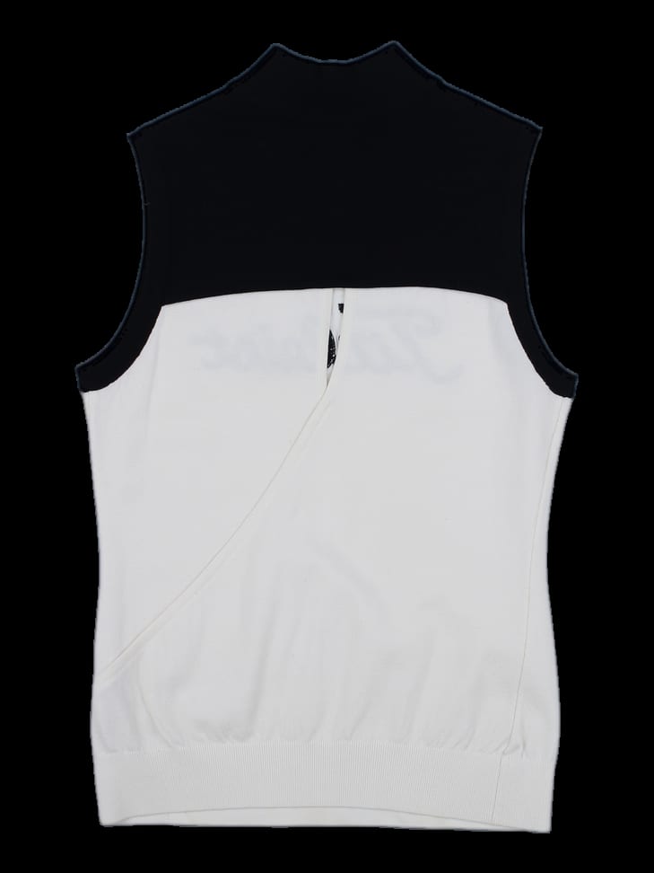 타이틀리스트 블랙/아이보리 배색 니트 베스트
